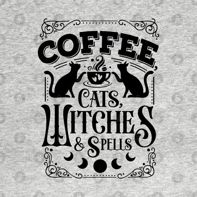 Coffee cats witches by Myartstor 